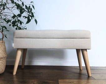 LOVARE bench with storage   LOVARE Handmade Bench Footstool Upholstered by Rossi Furniture