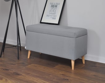 Baúl TOSCANIA, banco con contenedor Rossi Furniture, asiento, cajón tapizado, tela estampada