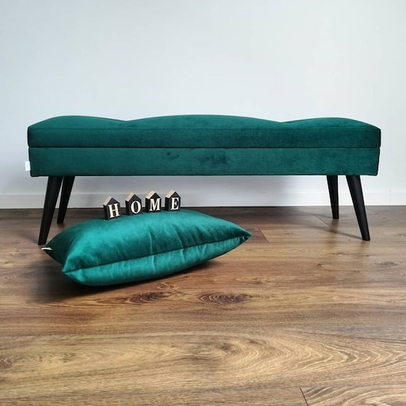 Teal sale tufted bench