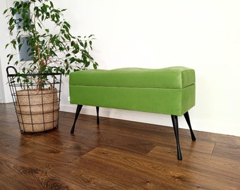 Green  ADELE bench with storage from Rossi Furniture /45 cm height /