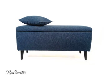 Decorative bench, BELLA III trunk, storage - wooden legs made by Rossi Furniture  plus pillow  ,