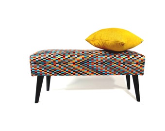 Lovare LUX bank MET OPBERGRUIMTE patronen stof van Rossi Furniture