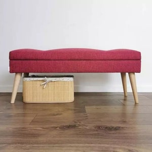 LOVARE bench with storage for Rossi Furniture upholstered bench quilted modern bench