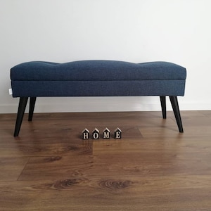 LOVARE bench with storage for Rossi Furniture upholstered bench quilted modern bench