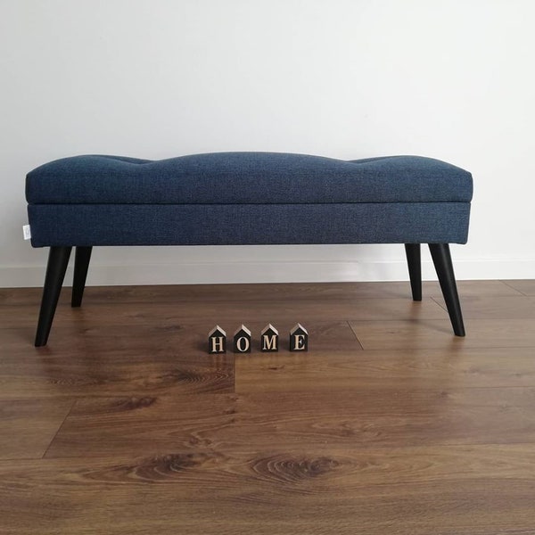 Banc LOVARE avec rangement pour Rossi Furniture banc rembourré banc moderne matelassé