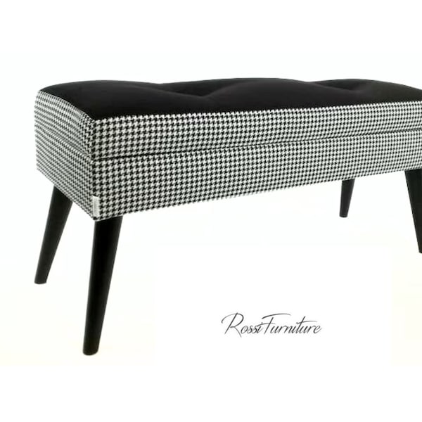 Lovare storage bench PEPITKA - BLACK 90 cm Rossi Furniture