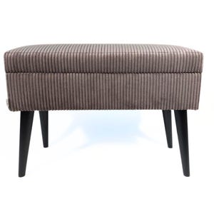 Panca LOVARE LUX II, panca in velluto a coste, panca con contenitore, panche fatte a mano e su misura per la tua casa, Rossi Furniture alte 45 cm o 50 cm