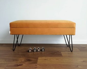 Banc rembourré, style industriel Electra fait à la main Rossi Furniture