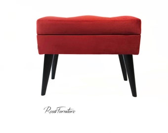 Banc Lovare avec rangement, revêtement rouge Meubles Rossi