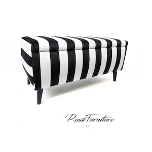 Decorative bench, BELLA III trunk, storage - wooden legs made by Rossi Furniture