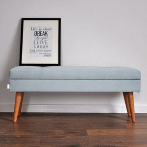 LOVARE bench with storage for Rossi Furniture upholstered quilted bench modern bench