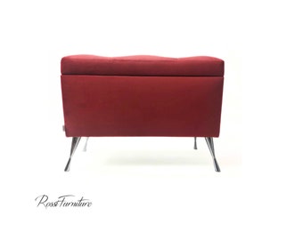 HANDMADE ADELE  trunk  red by Rossi Furniture  bench with storage|upholstered chest,  chest , pouffe with storage ,