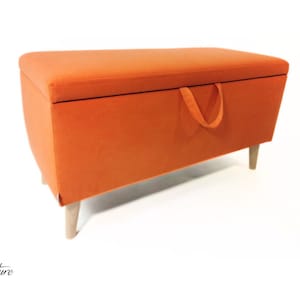 Decorative bench, trunk BELLA II trunk, storage - wooden legs made by Rossi Furniture
