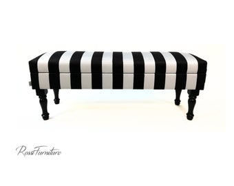 Decorative bench VENETO LUX -WERSAL collection, storage box, handmade, designed by Rossi Furniture