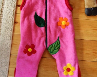 Sleeping bag with legs "Flower" gr. 68-104 overall