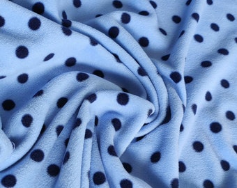 Polarfleece Hellblau Punkte Dunkelblau Antipilling