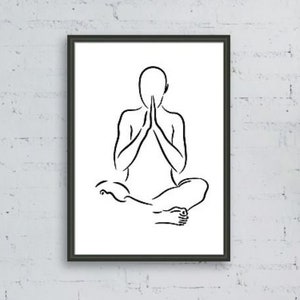 Printable Art, prayer meditation, instant download Minimalist Art, Minimalist, Line Art, simple digital art, Print, Female Art