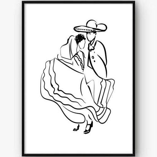 Printable Art Spanish Folk Dancers Ballet Folklorico | Etsy
