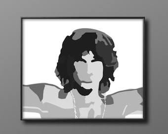Afdrukbare digitale kunst, Jim Morrison geïnspireerde kunst, de deuren Instant Download Art Print, instant Art Print, Wall Decor, The Doors Artwork