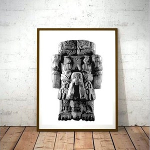Druckbare Kunst, Tonantzin - Coatlicue, Mexica Tribe Art Azteken Kunst, mexikanische Kunst, sofortiger Download Minimalist Art, Diety Art, Digitaldruck