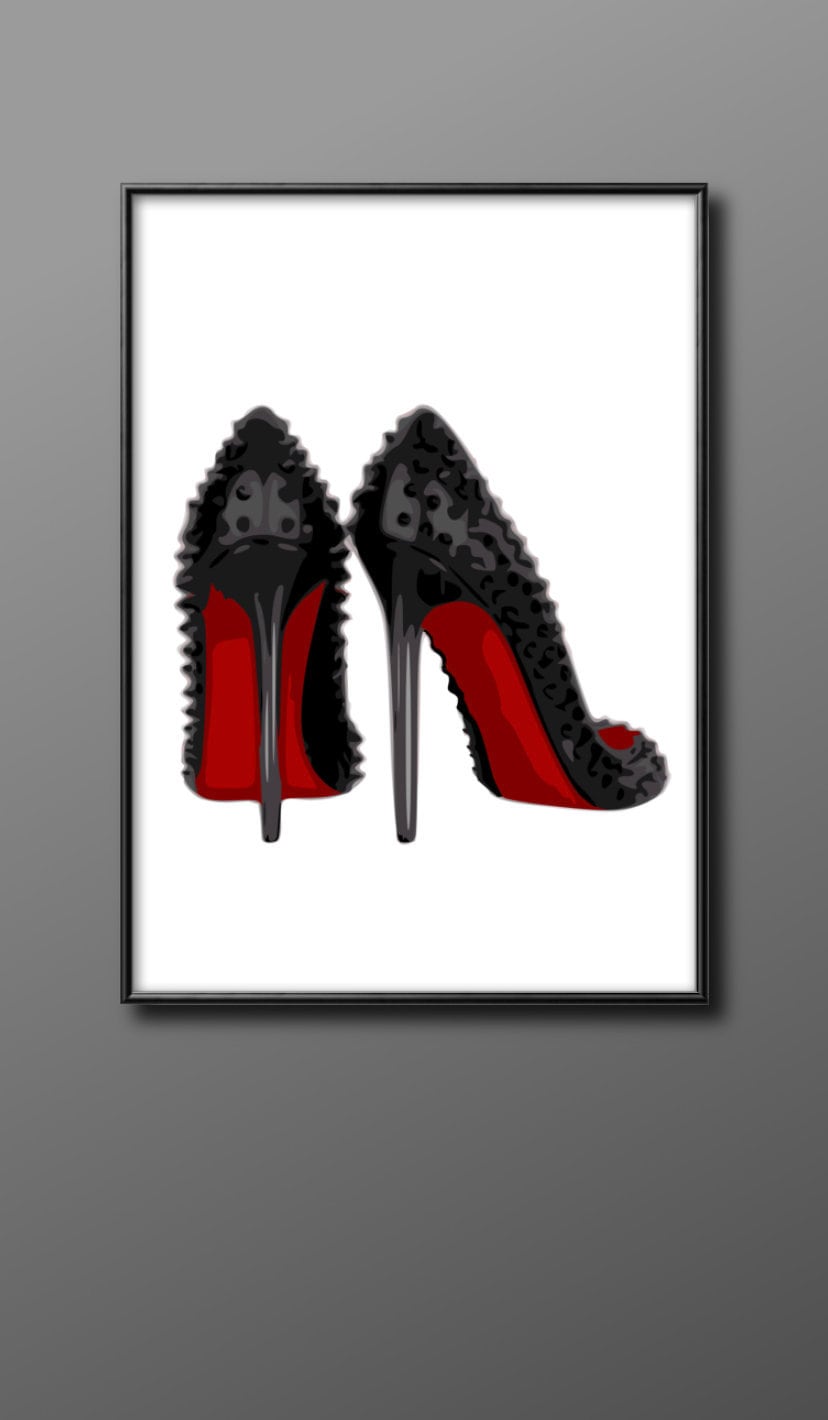 LOUIS VUITTON - Women's Fashion Red High Heels Shoes Magazine AD -  D466