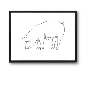 Printable Art, Pig Art, Piggy Art, Pig lover Minimalist Art, Line Art, digital art, Print, Pig Art, Black And White, Minimalist Art Print