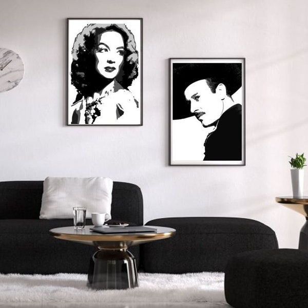 Printable Art, Maria Felix Pedro infante posters, Mexican art, Tizoc poster, arte mexicano instant download Art, famous celebrities, artista