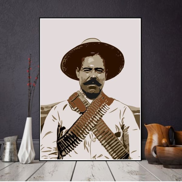 Printable Art, Pancho Villa poster, Mexican art, Latin art, arte mexicano download Art, idolo mexicano Art, mexican revolution artista