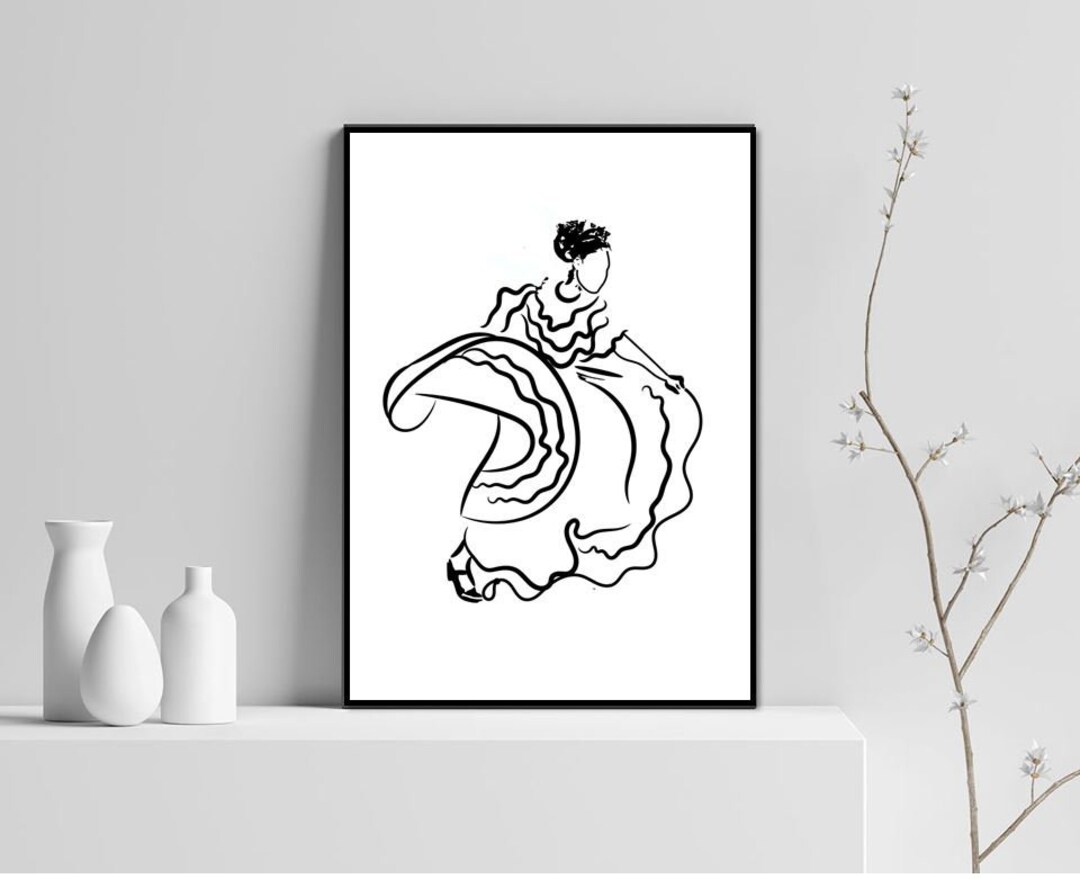 Printable Art, Spanish Folk Dancer3, Ballet Folklorico, Mexican Art ...