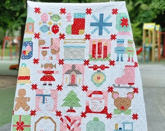 Queen size Christmas Quilt, Quilt for sale, Farmhouse traditional quilt, Throw quilt,  Wallhanging decor, Christmas Eve Quilt, Xmas quilt,