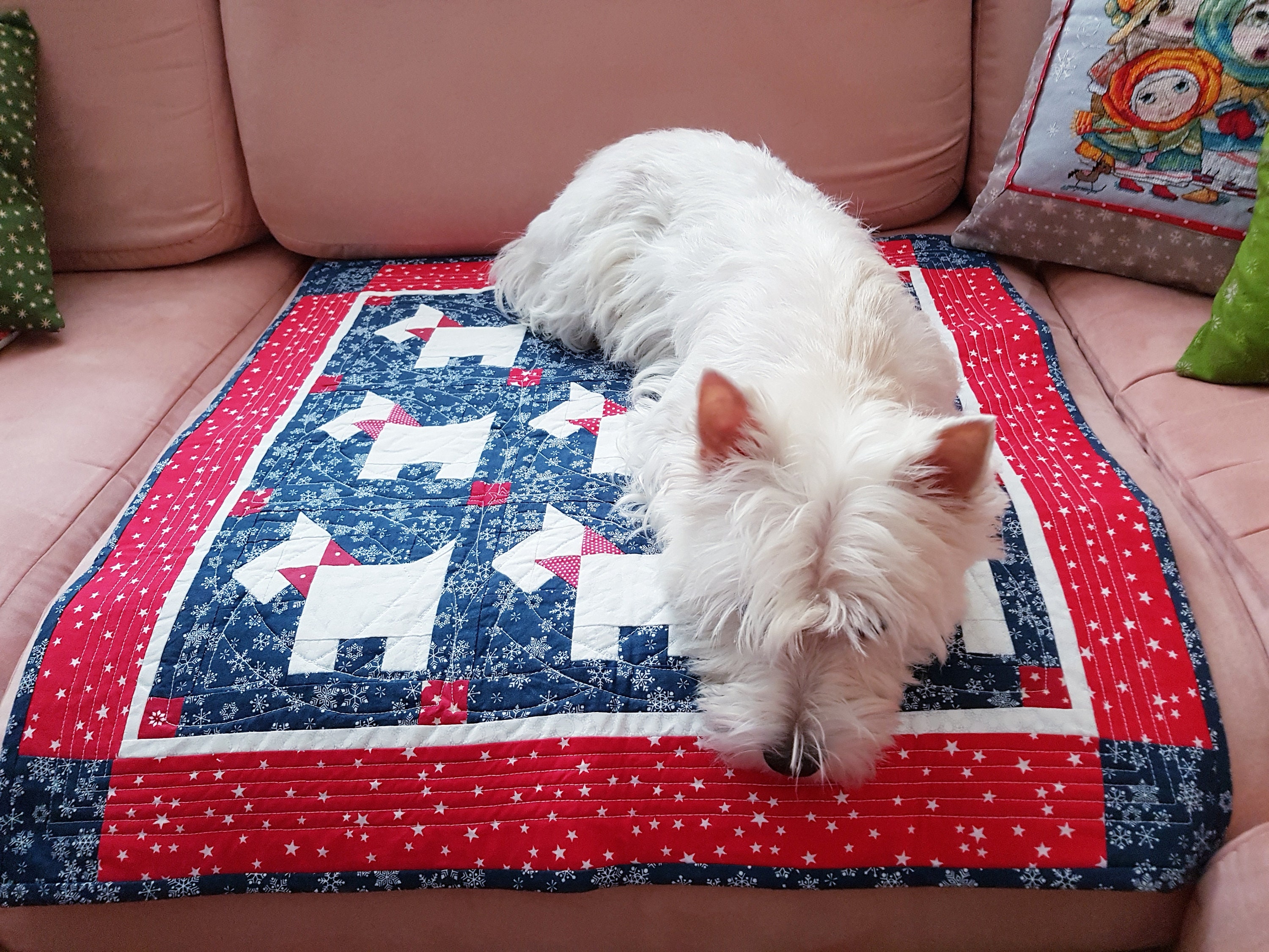 Quilt for sale Westie Blanket Throw Dog Lover Gift Dog Etsy
