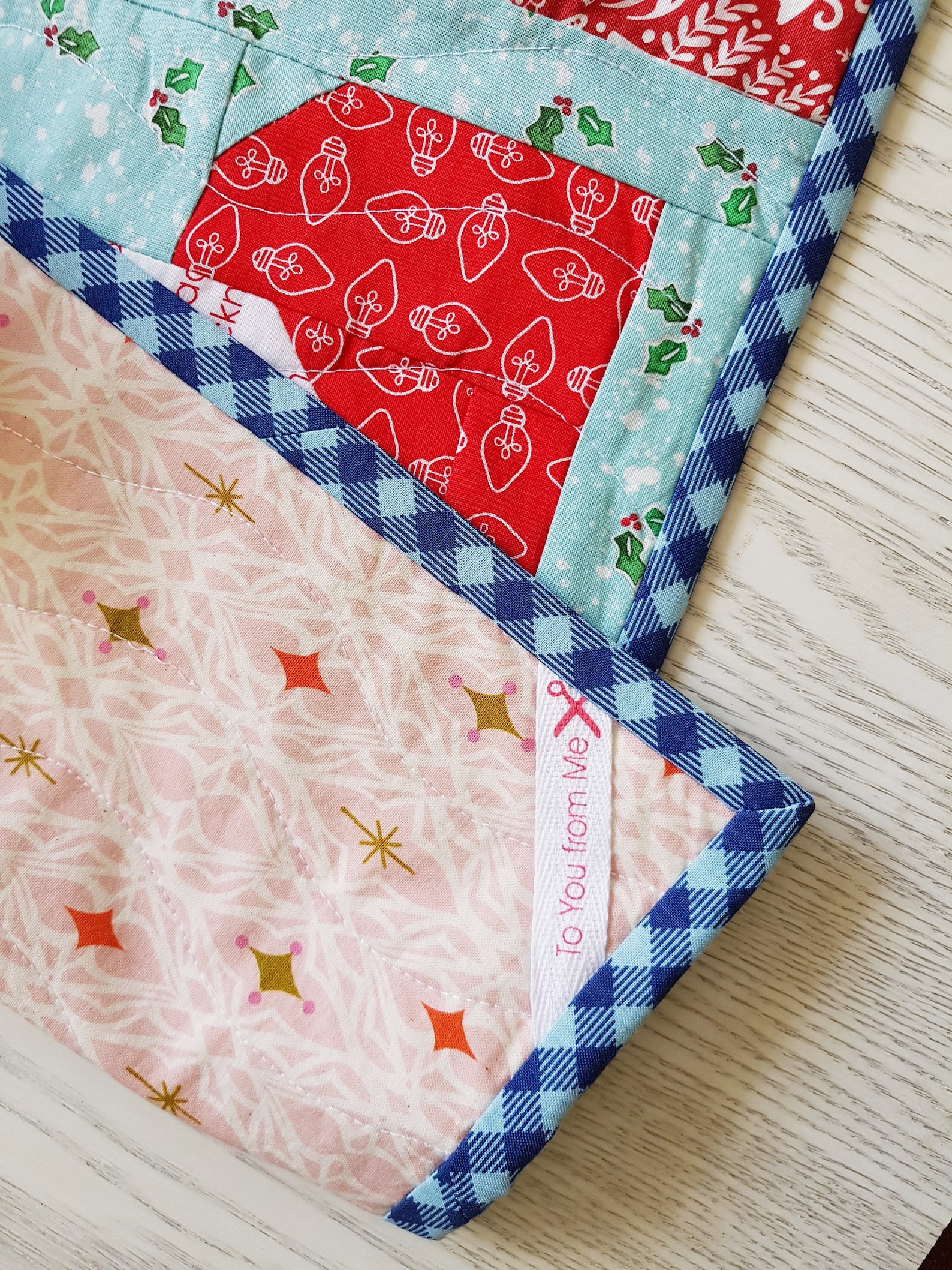 Quilt for Sale, Quilted Christmas Placemat, Holiday Placemat, Santa