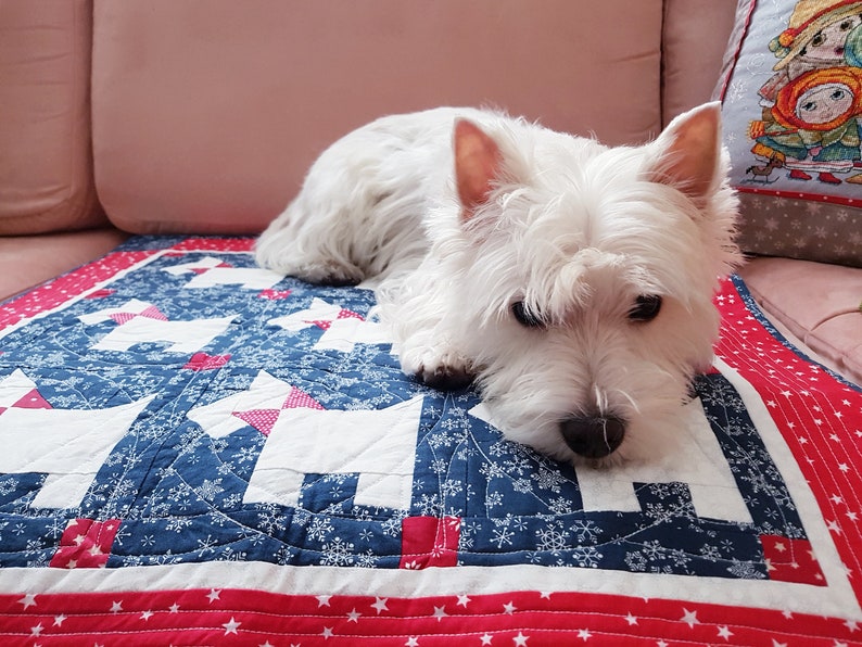 Quilt for sale Westie Blanket Throw Dog Lover Gift Dog Etsy