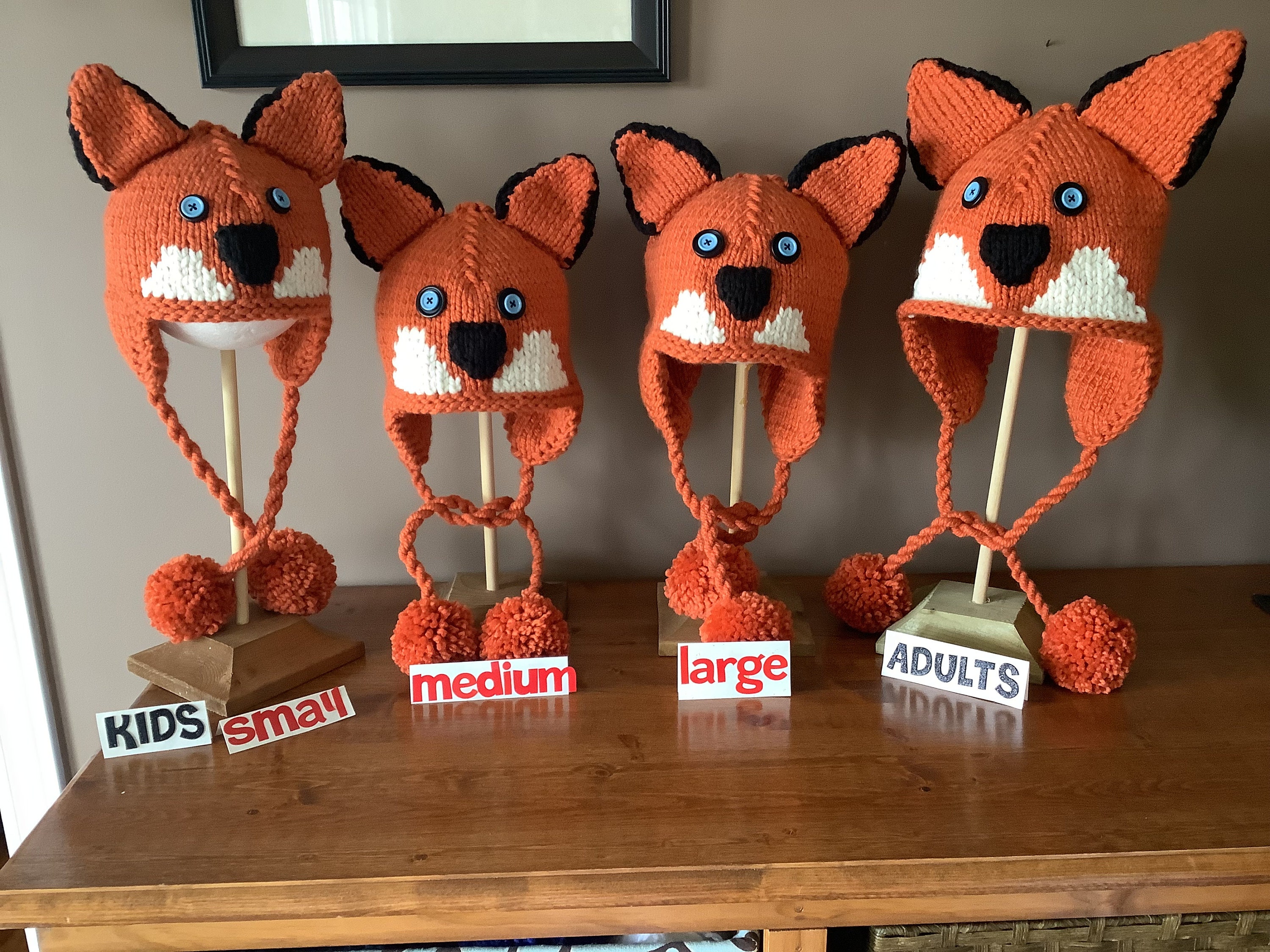 Children’s Hand Knit “Becky” and “Wrath of Becky” Fox Winter Hats