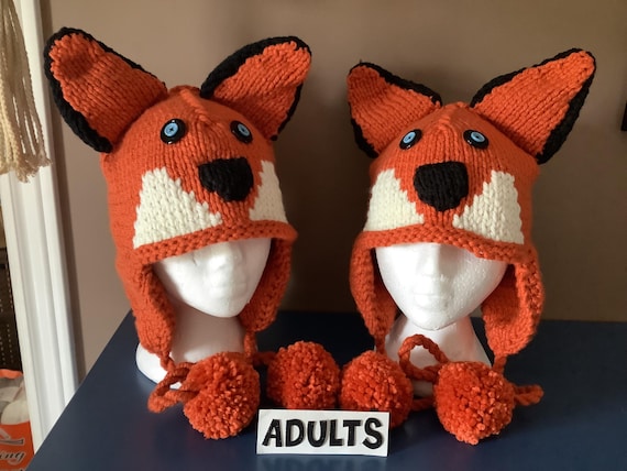 Adult Hand Knit “becky” and “wrath of Becky” Fox Hat - Etsy display picture 3