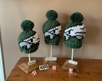 Childrens Hand Knit Winter Hats Eagles Hats