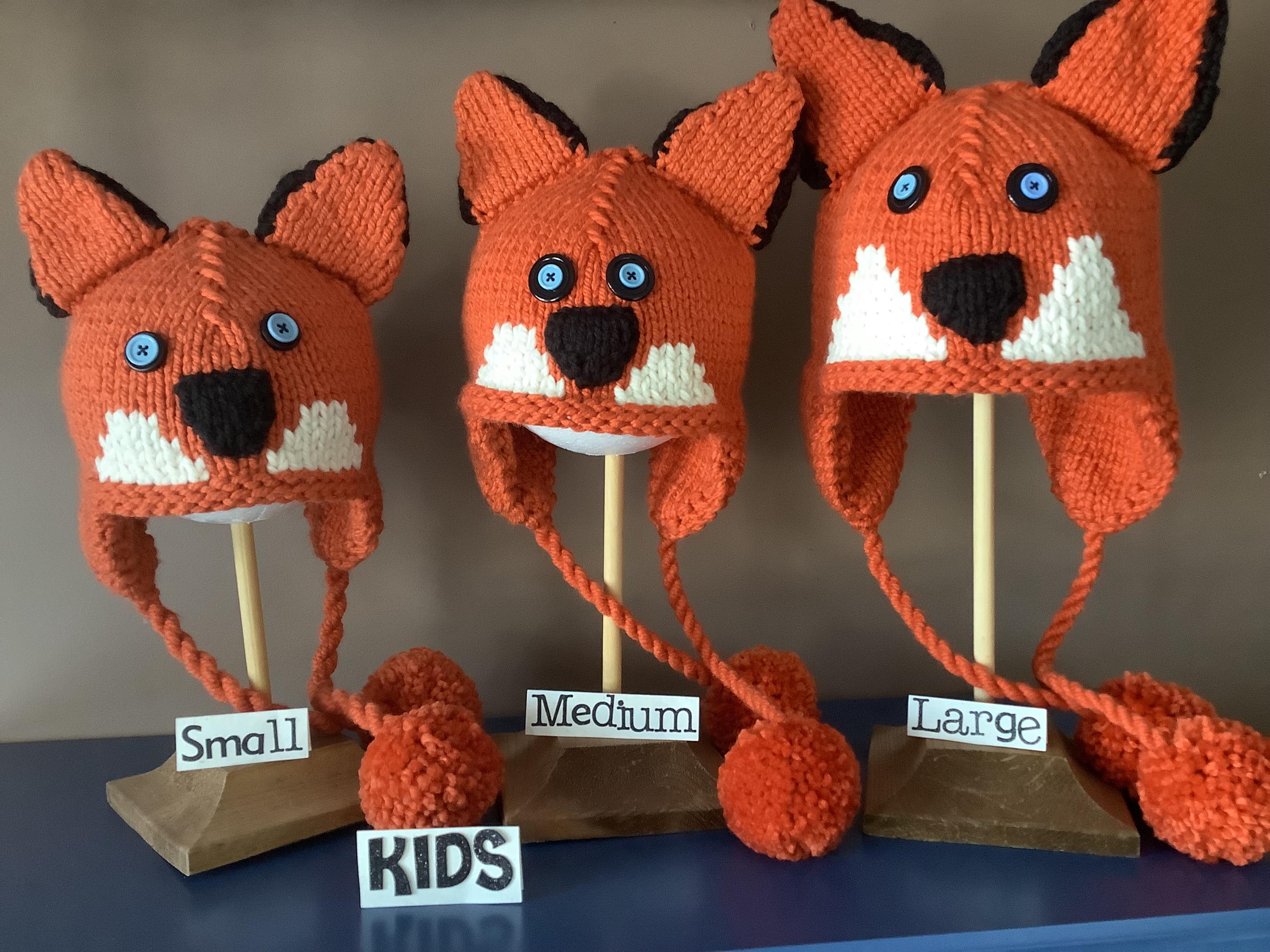 Children's Hand Knit “becky” and “wrath of Becky” Fox Winter Hat
