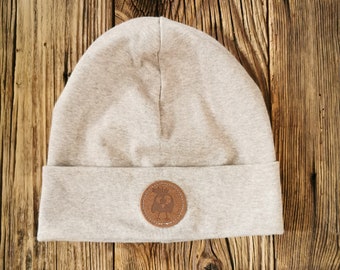 Hipster hat beige mottled beanie unisex boy girl