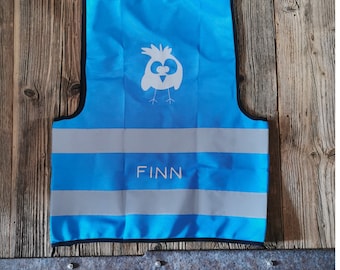 Firefly - Chalecos reflectantes para niños en color azul, chaleco de seguridad, personalización