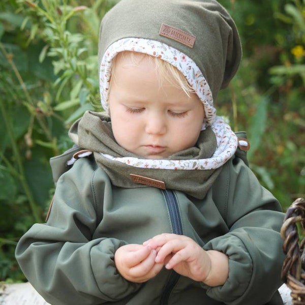 Softshellanzug/Outdooroverall "Grünspecht" olivegrün wasserdicht Unisex Babyoverall Junge Mädchen