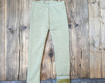 warm leggings "little lord" winter leggings thermal leggings for girls and boys in mottled green