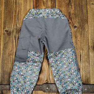 Pantalon d'extérieur/pantalon de boue Confetti Rain motif mosaïque coloré pour garçons et filles, pantalon de pluie respirant image 5