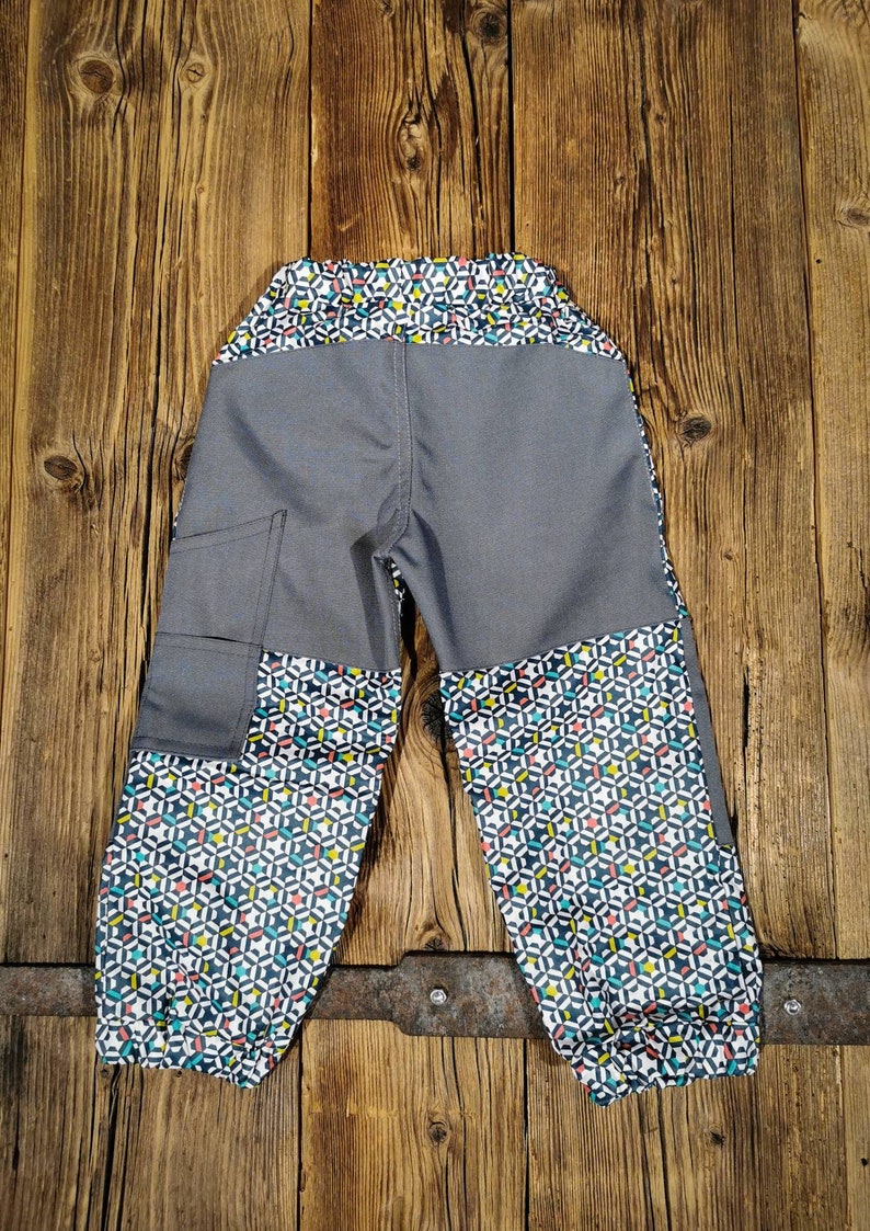 Pantalon d'extérieur/pantalon de boue Confetti Rain motif mosaïque coloré pour garçons et filles, pantalon de pluie respirant image 5