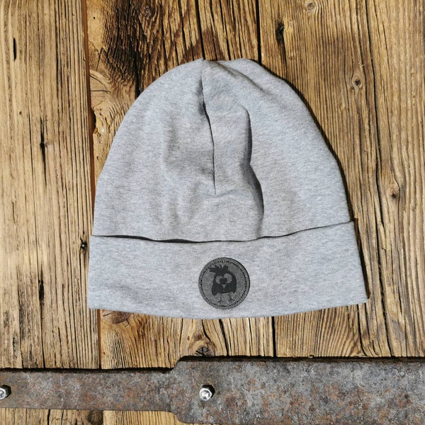 Hipster hat in gray mottled beanie boys girls unisex