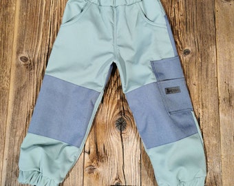 Softshell pants/mud pants "Crocodile mint" mint boy girl unisex pants robust trim