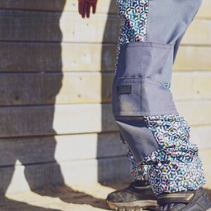 Pantalon d'extérieur/pantalon de boue Confetti Rain motif mosaïque coloré pour garçons et filles, pantalon de pluie respirant image 9