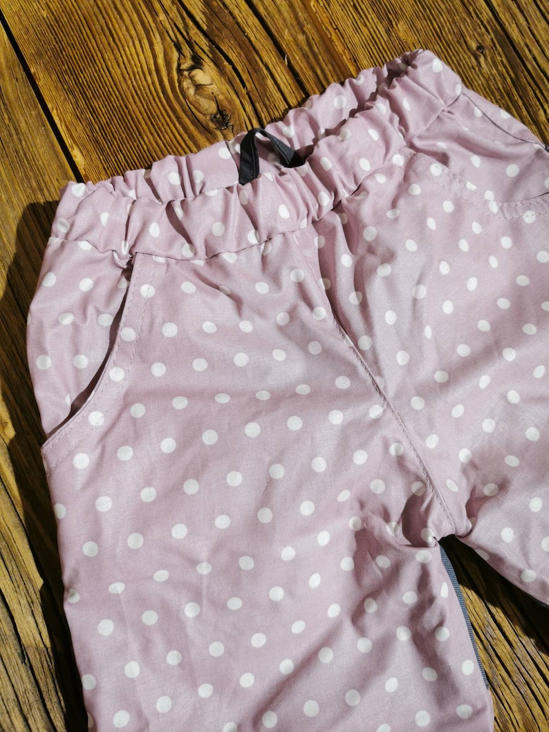 Outdoor trousers/mud trousers "Pünktchen" pink polka dots girls image 3
