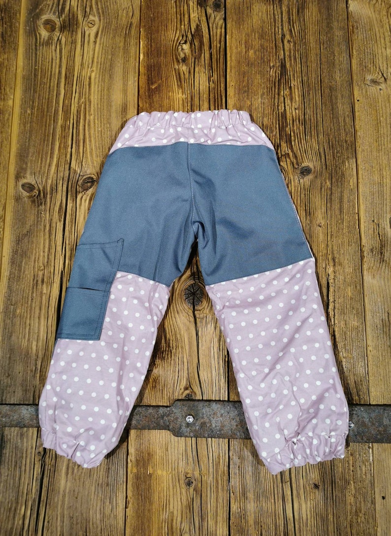 Outdoor trousers/mud trousers "Pünktchen" pink polka dots girls image 2