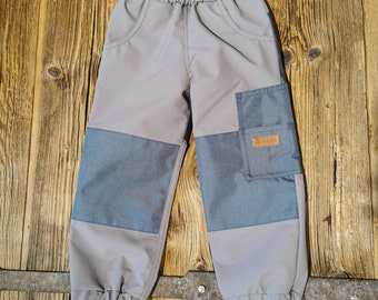 light softshell pants "Strolchi" taupe waterproof with breathable mesh lining