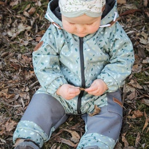 Softshell suit/outdoor overall "little Indian" mint with leaves softshell suit baby children boys girls unisex